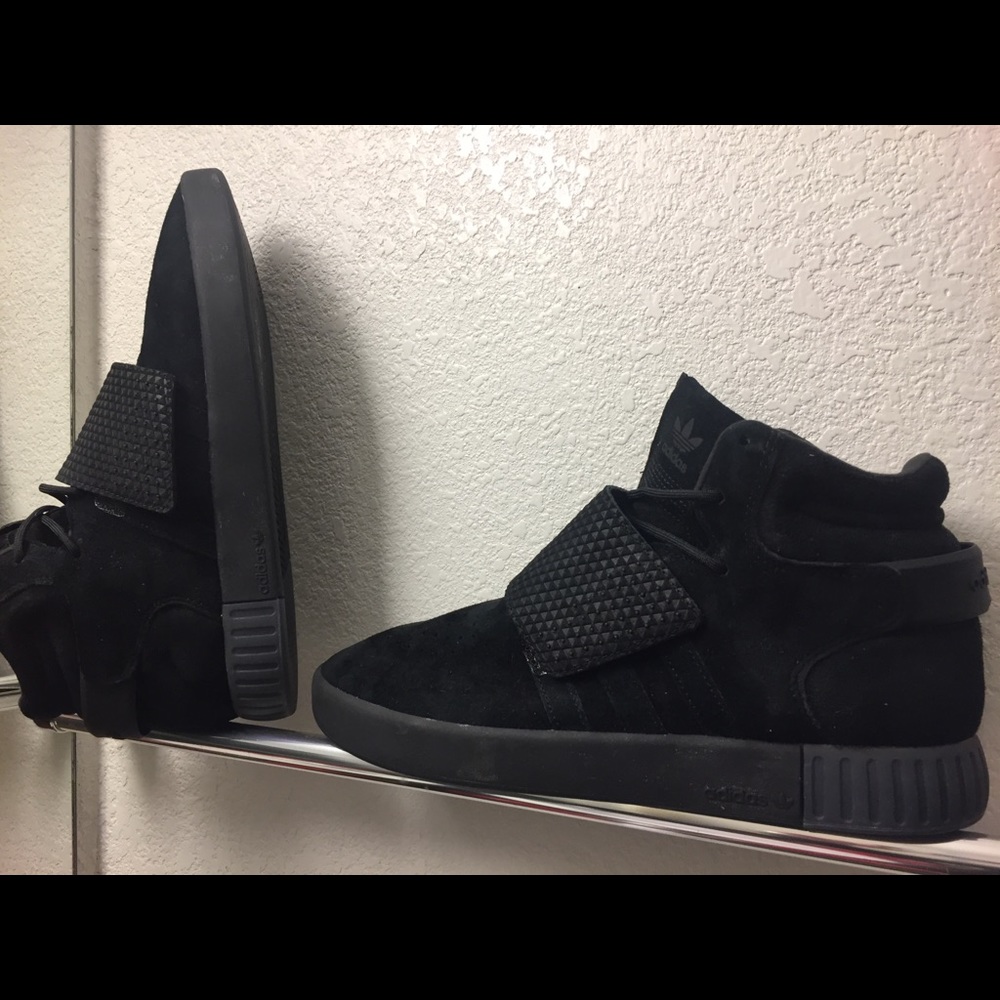 Adidas tubular high tops black